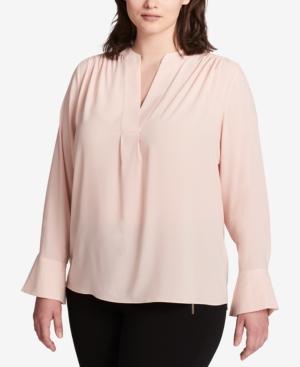 Calvin Klein Plus Size Shirred Blouse