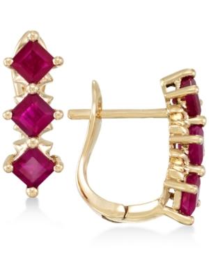 Rare Featuring Gemfields Certified Ruby Drop Earrings (1-5/8 Ct. T.w.) In 14k Gold