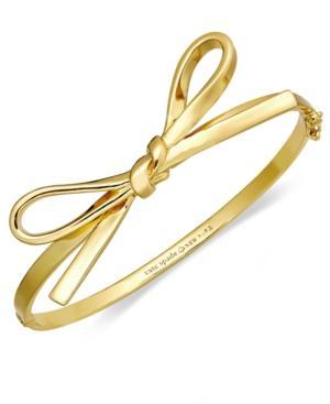 Kate Spade New York Bracelet, 12k Gold-plated Skinny Mini Bow Bangle Bracelet