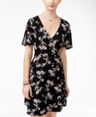 Hippie Rose Juniors' Split-sleeve Wrap Dress