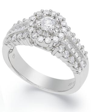Diamond Ring, Sterling Silver Certified Round-cut Diamond Engagement Ring (3/8 Ct. T.w.)