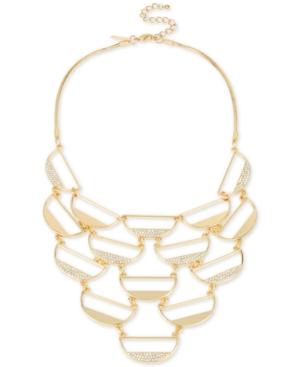 M. Haskell For Inc Gold-tone Scallop Pave Statement Necklace, Only At Macy's