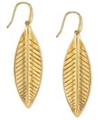 T.r.u. Gold-tone Leaf Drop Earrings