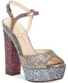 Jessica Simpson Lorinna Platform Glitter Sandals Women's Shoes