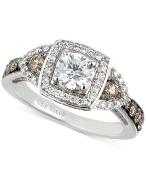 Le Vian Bridal Diamond Square Halo Engagement Ring (1-3/8 Ct. T.w.) In 14k White Gold