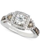 Le Vian Bridal Diamond Square Halo Engagement Ring (1-3/8 Ct. T.w.) In 14k White Gold