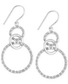 Diamond Accent Interlocking Circle Drop Earrings In Platinum Over Sterling Silver