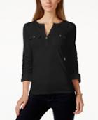 Charter Club Pima Cotton Henley Top, Only At Macy's