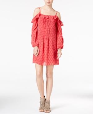 Sanctuary Penelope Cold-shoulder Printed Peasant Dress