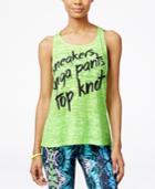 Material Girl Active Juniors' Braided-back Graphic Tank Top, Only At Macy's
