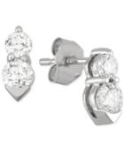 Diamond Double Drop Earrings (3/4 Ct. T.w.) In 14k White Gold