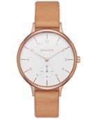 Skagen Women's Chronograph Natural Leather Strap Watch 34mm Skw2405