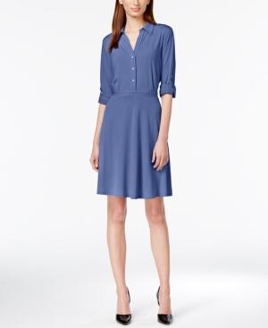 Ny Collection Tab-sleeve Shirtdress