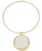 Robert Lee Morris Soho Two-tone Large Circle Pendant Necklace