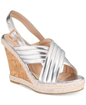 Callisto Puff Crisscross Platform Wedge Sandals Women's Shoes