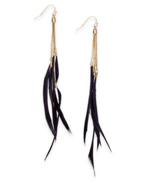 Inc International Concepts Gold-tone Feathered Drop Earrings, Created For Macy's