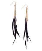 Inc International Concepts Gold-tone Feathered Drop Earrings, Created For Macy's