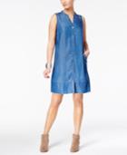 Style & Co Sleeveless Chambray Dress, Created For Macy's
