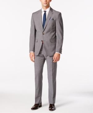 Tallia Men's Medium Grey Striped Slim-fit Suit