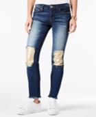 Dollhouse Juniors' Sequin-patch Skinny Jeans