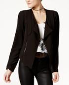 Lily Black Juniors' Illusion-back Open-front Blazer, Only At Macy's