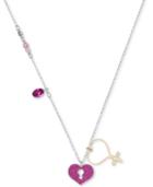 Swarovski Two-tone Pave Heart Lock Pendant Necklace, 14-4/5 + 3 Extender