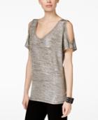 Inc International Concepts Petite Metallic Cold-shoulder Top, Only At Macy's