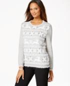 Alfred Dunner Petite Long-sleeve Printed Sweater