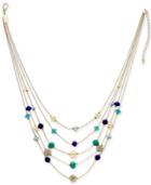 I.n.c. Gold-tone Pave & Bead Multi-layer Necklace, 18 + 3 Extender, Created For Macy's