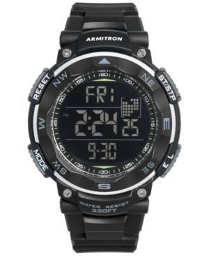 Armitron Men's Digital Black Silicone Strap Watch 51mm 40-8254blk