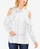 Vince Camuto Ruffled Cold-shoulder Blouse