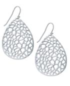 Touch Of Silver Silver-plated Earrings, Silver-plated Filigree Teardrop Earrings