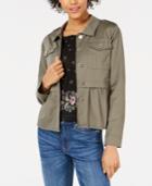 American Rag Juniors' Cargo Peplum Jacket, Created For Macy's