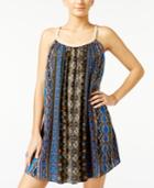American Rag Braided-trim Printed Trapeze Dress, Only At Macy's