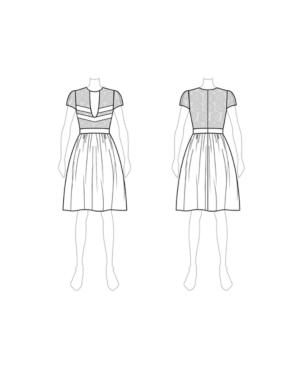Customize: Close Back Cutout - Fame And Partners Cap-sleeve Lace Dress With Closed Back
