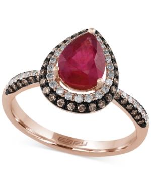 Rosa By Effy Ruby (1 Ct. T.w.) And Diamond (3/8 Ct. T.w.) Ring In 14k Rose Gold