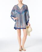 Jessica Simpson Dusty Road Printed Lace-trim Tunic Cover-up Women's Swimsuit