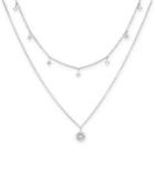 Diamond Drop Layered 15-3/4 Necklace (1/2 Ct. T.w.) In 14k White Gold