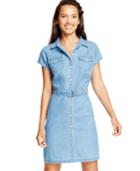 American Rag Short-sleeve Denim Shirt Dress, Only At Macy's