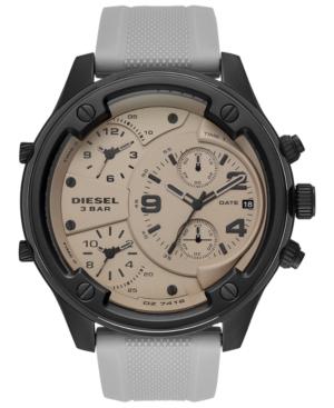 Diesel Men's Chronograph Boltdown Gray Silicone Strap Watch 56mm