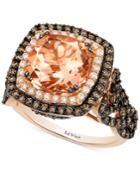 Le Vian Peach Morganite (2-9/10 Ct. T.w.) And Diamond (1-1/3 Ct. T.w.) Ring In 14k Rose Gold, Only At Macy's