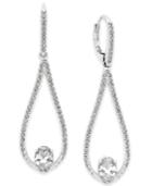 Danori Silver-tone Crystal Drop Earrings