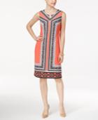 Jm Collection Petite Printed Sheath Dress, Created For Macy's
