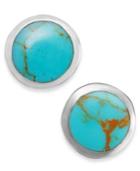 Reconstituted Turquoise Stud Earrings In Sterling Silver (2 Ct. T.w.)