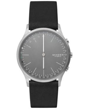 Skagen Men's Jorn Black Leather Strap Hybrid Smart Watch 41mm