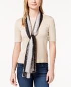 Calvin Klein Ombre-border Leopard-print Silk Scarf