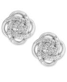 Diamond Love Knot Stud Earrings In Sterling Silver (1/10 Ct. T.w.)