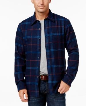 Club Room Men's Big And Tall Long-sleeve Plaid Shirt, Only At Macy's