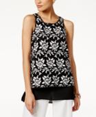 Alfani Floral-lace Top, Created For Macy's