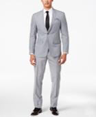 Tallia Men's Slim-fit Gray Stripe Peak Lapel Suit